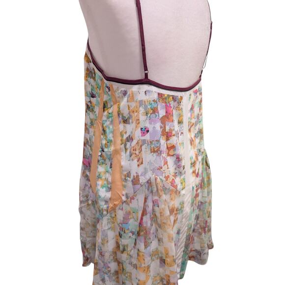 Elizabeth and James Linda Silk Abstract Cami Slip Mini Dress Small - Picture 6 of 9